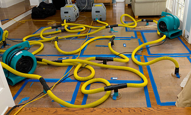 Professional Flood Damage Restoration technician working in Columbus, IN